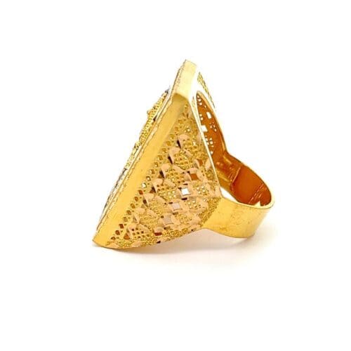 Temple Harmony Balaji Gold Ring - Left Side View | Alfa Jewellers