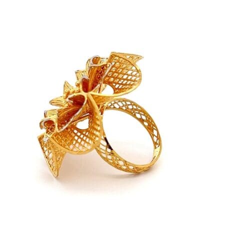 Ottoman Essence Gold Ring - Left Side View | Alfa Jewellers