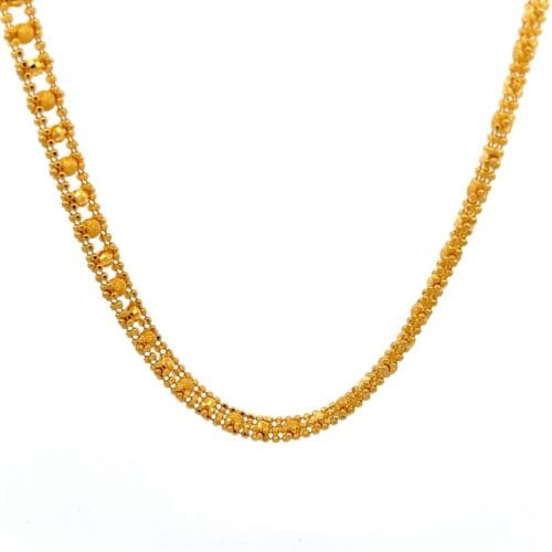 Enchanted Beads Gold Chain - Front View |Alfa Jewellers