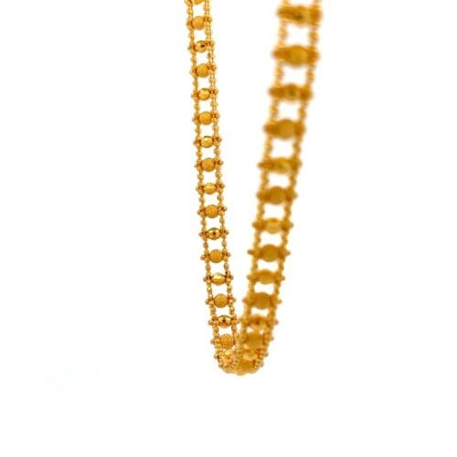 Enchanted Beads Gold Chain - Side View | Alfa Jewellers