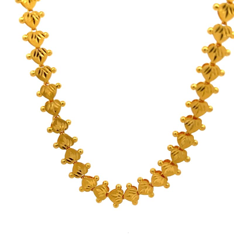 Delicately Glamoured Gold Chain - Front View | Alfa Jewellers