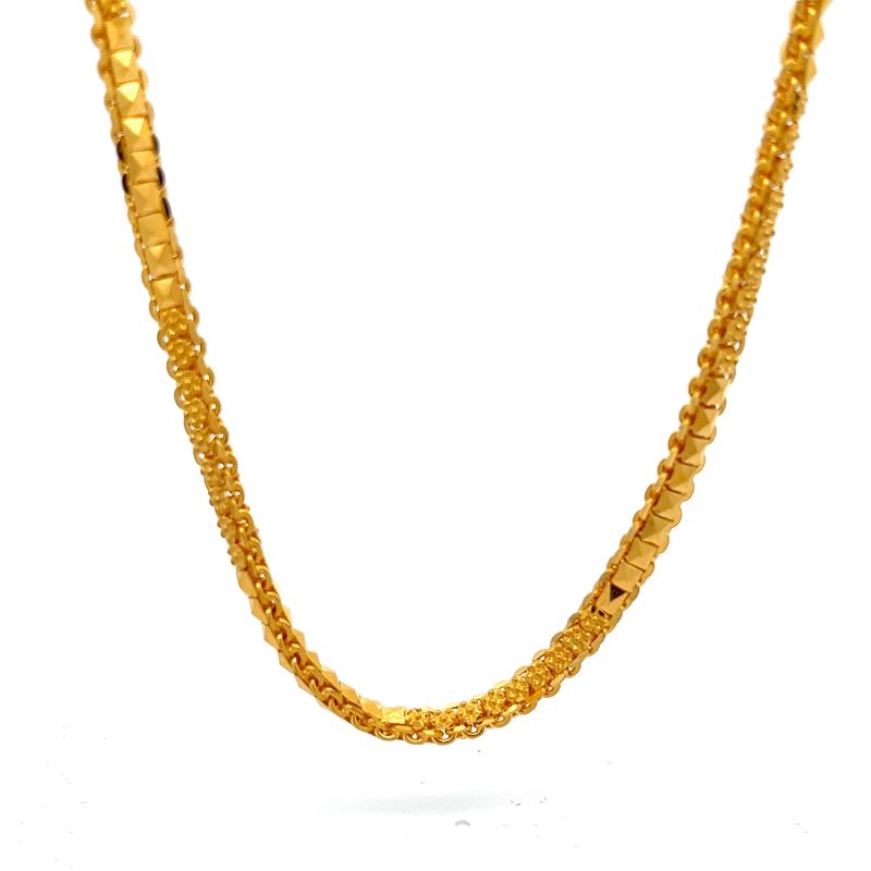 Radiant Casting Gold Chain - Front View | Alfa Jewellers