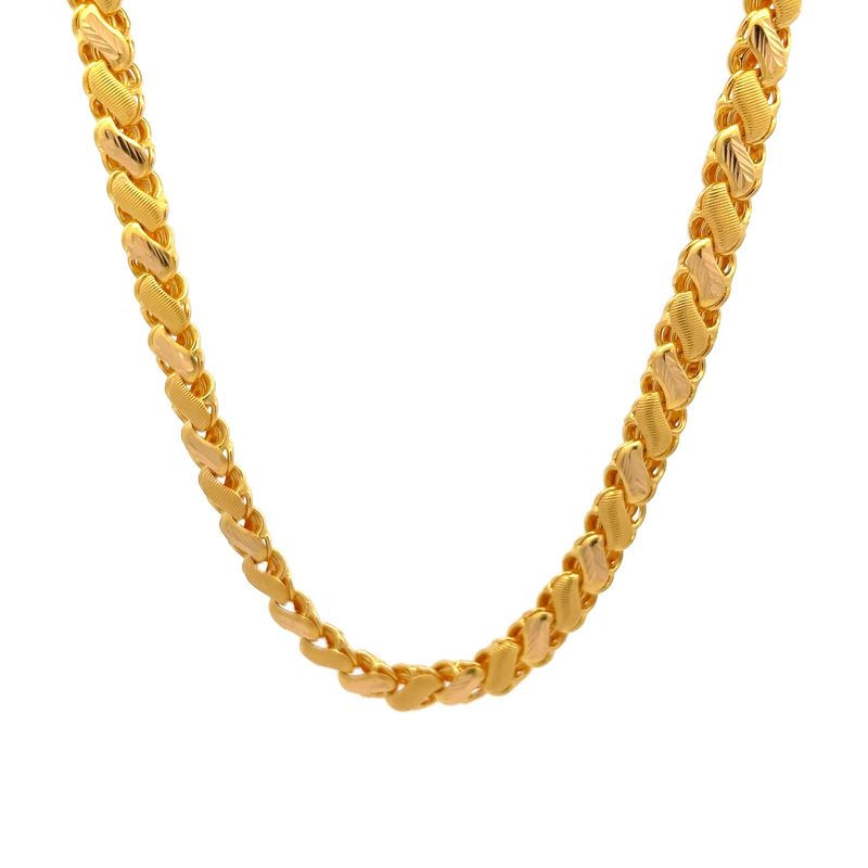 Long Elegance Gold Chain - Front View | Alfa Jewellers