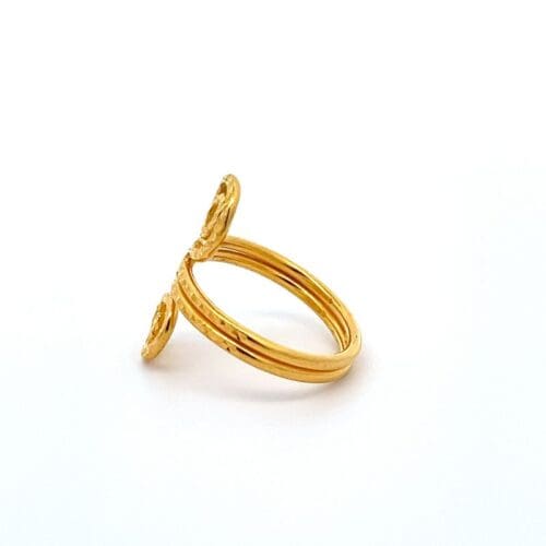 The Spiraling Heart Gold Ring - Left