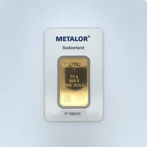 50G Metalor Fine Gold Bar | Alfa Jewellers