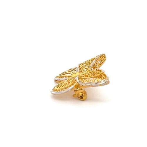 Delicate Wings Gold Brooch - Right Side View | Alfa Jewellers