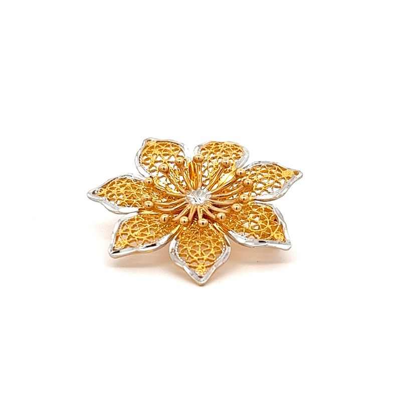 Blooming Blossom Gold Brooch | Alfa Jewellers