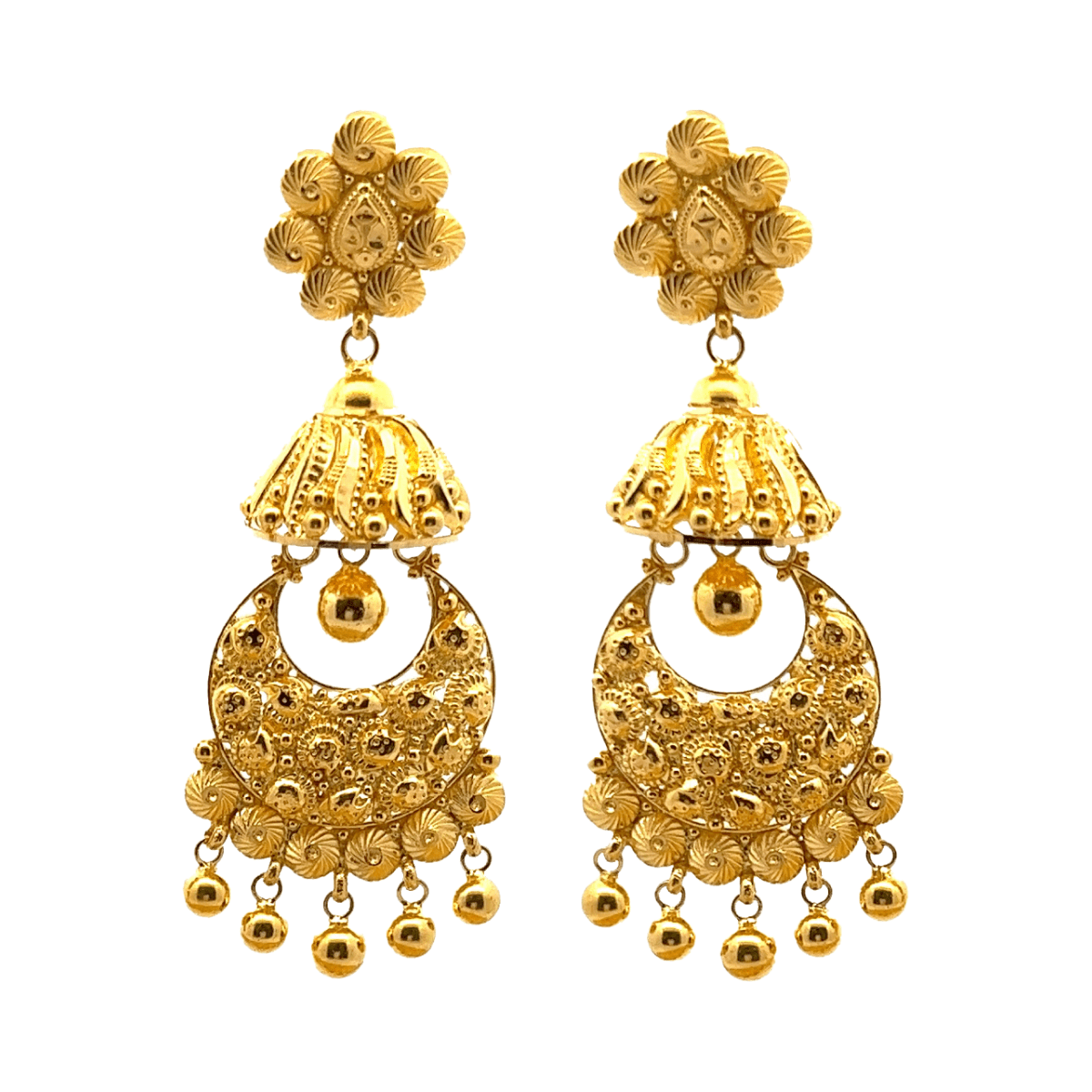 Calcutta Majestic Sun Chandbali Earrings | Alfa Jewellers