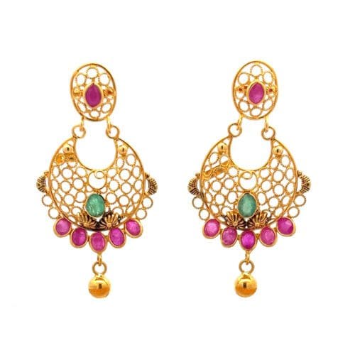 Gemstone Symphony Chandbali Earrings | Alfa Jewellers