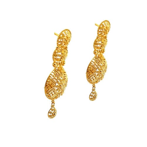 Calcutta Splendour Dangle Earrings - Right Side View | Alfa Jewellers