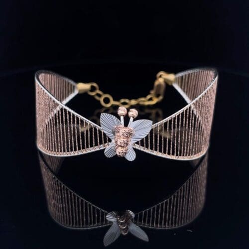 Gold Hollow Bangle - Butterfly Princess | Alfa Jewellers