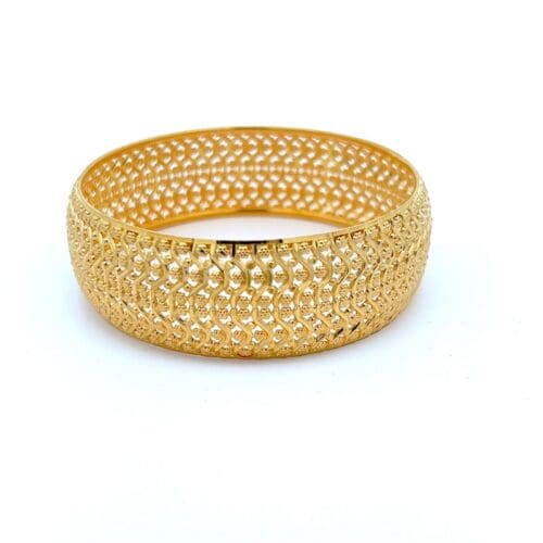 Elysian Beads Gold Hollow Bangle | Alfa Jewellers