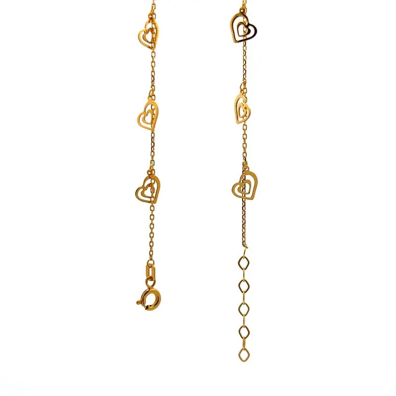 Gold Anklet - Turkish Heart Charmer Gold Anklet