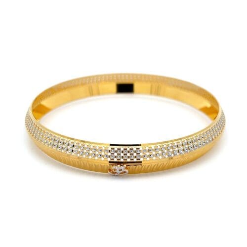 Divine Harmony Two-Tone Gold Kada bangles | Alfa Jewellers