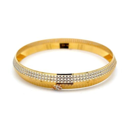 Divine Harmony Two-Tone Gold Kada bangles - Left