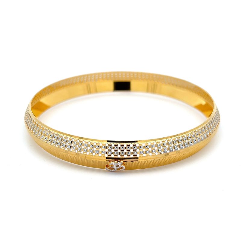 Divine Harmony Two-Tone Gold Kada bangles | Alfa Jewellers