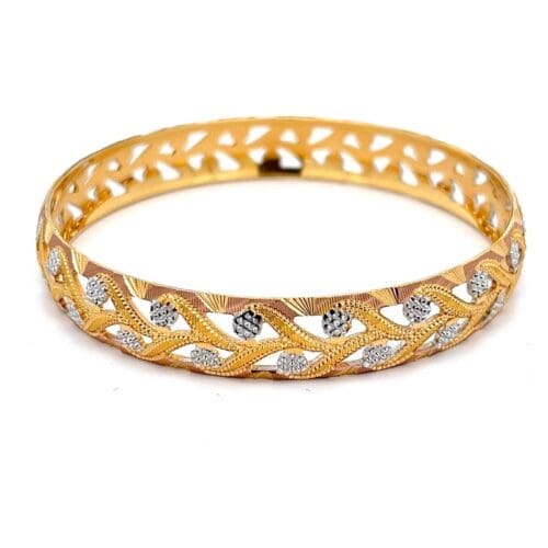 Enchanting Eden Gold Hollow Bangle | Alfa Jewellers