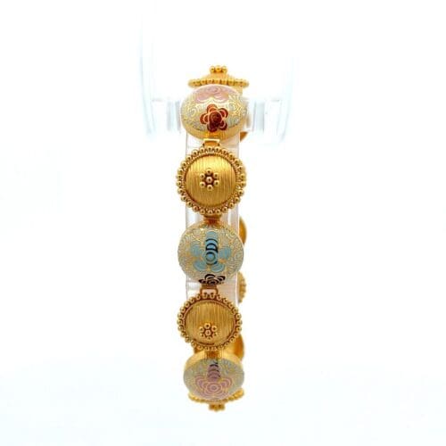 Blooming Filigree Circle Gold Chain Bracelet | Alfa Jewellers