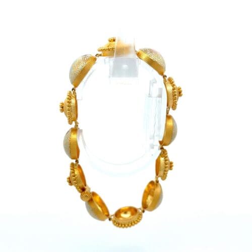 Blooming Filigree Circle Gold Chain Bracelet - Left