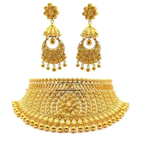 Gold Choker - Calcutta Majestic Sun Gold Choker