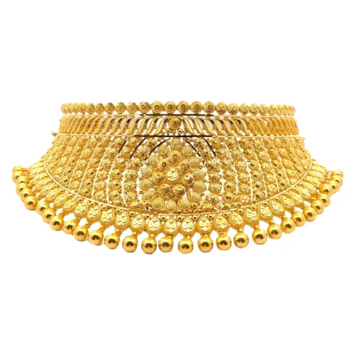Gold Choker - Calcutta Majestic Sun Gold Choker - Front