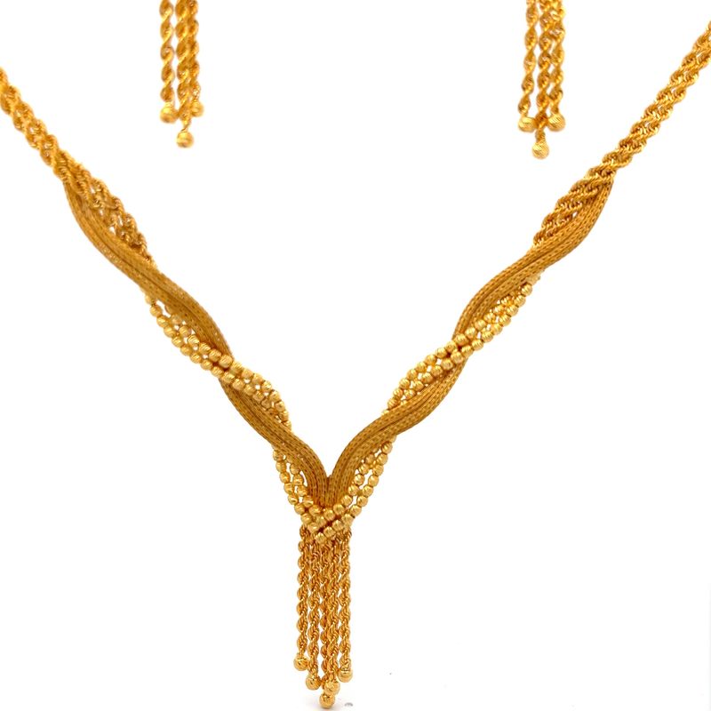 Falling Rain Gold Dangle Earrings | Alfa Jewellers