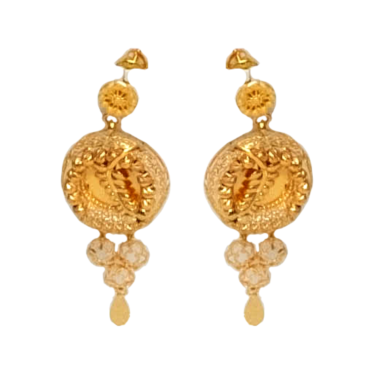 Floral Whispers Gold Chandbali Earrings | Alfa Jewellers