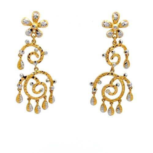 Golden Crescendo Gold Dangle Earrings | Alfa Jewellers