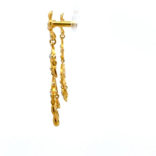 Golden Crescendo Gold Dangle Earrings - Left