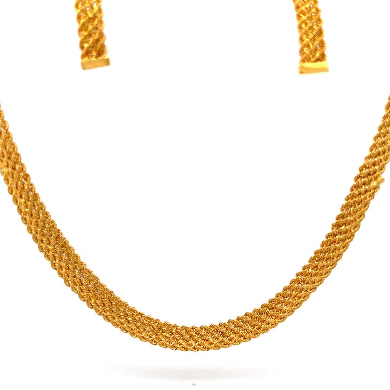 Golden Weave Gold Drop Earrings | Alfa Jewellers