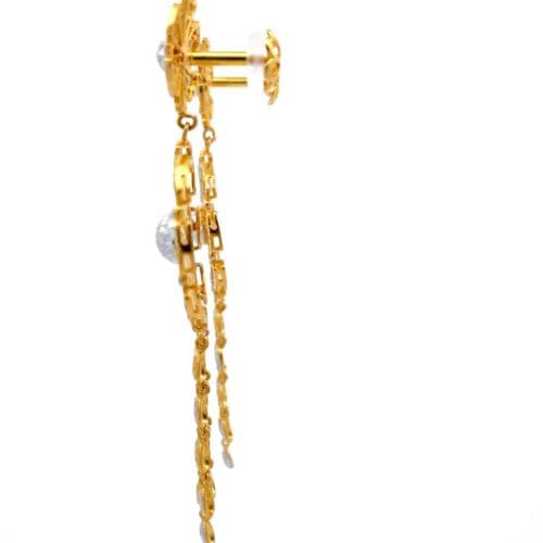 Golden Whirlwind Gold Dangle Earrings - Left