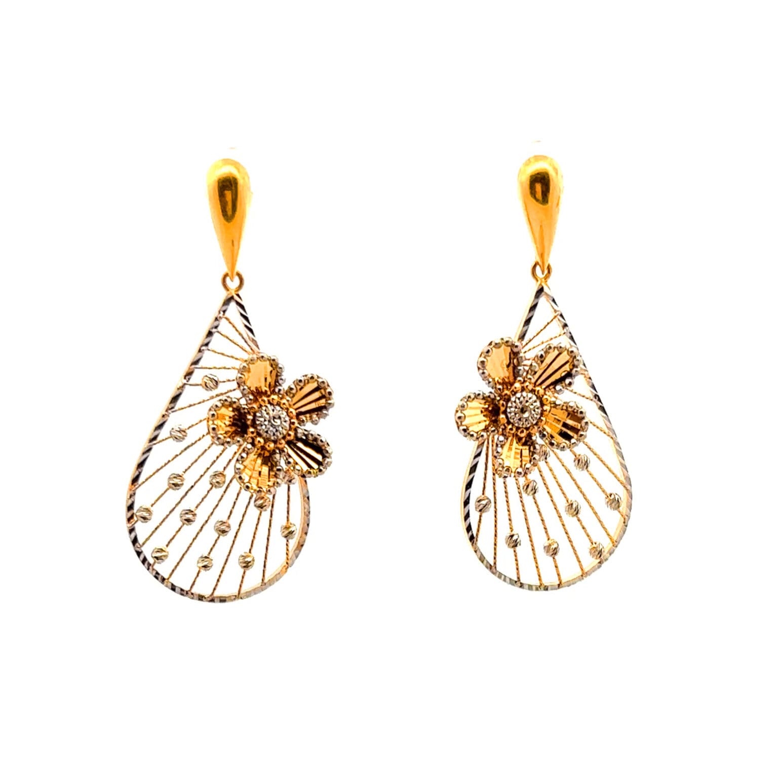 Heaven in Bloom Gold Dangle Earrings | Alfa Jewellers