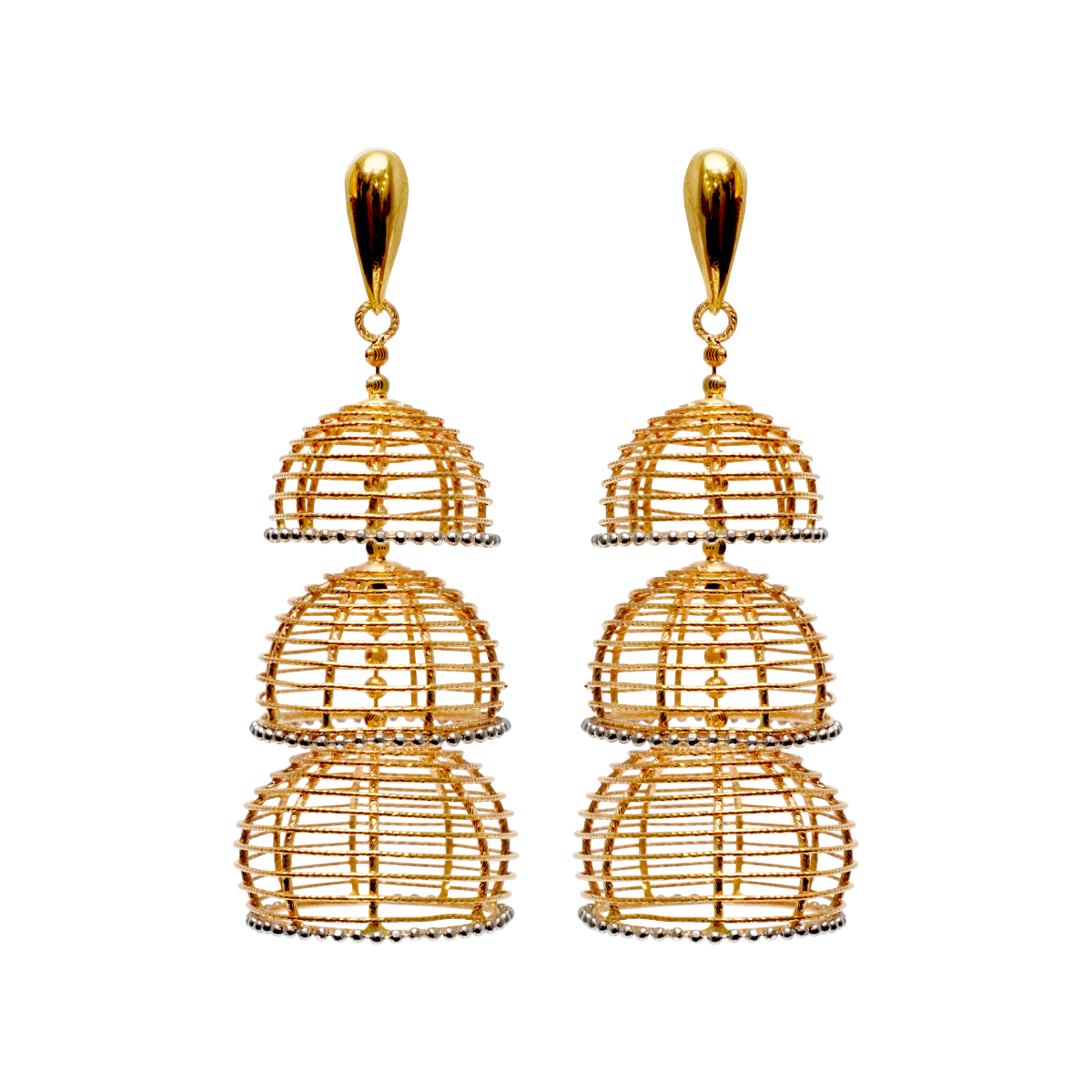 Royal Symphony Gold Jhumka Earrings | Alfa Jewellers