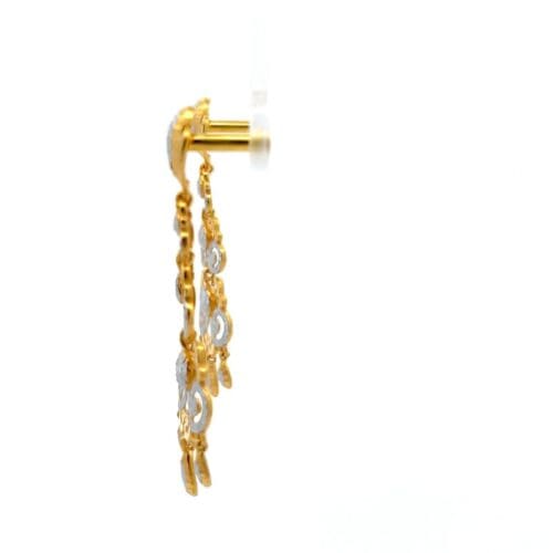 Symphony of Shadows Gold Chandelier Earrings - Left