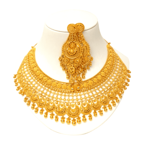 Gold Necklace and Earrings Set - Serene Whisper | Alfa Jewellers