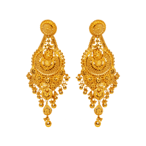 Gold Dangle Earrings - Serene Whisper | Alfa Jewellers