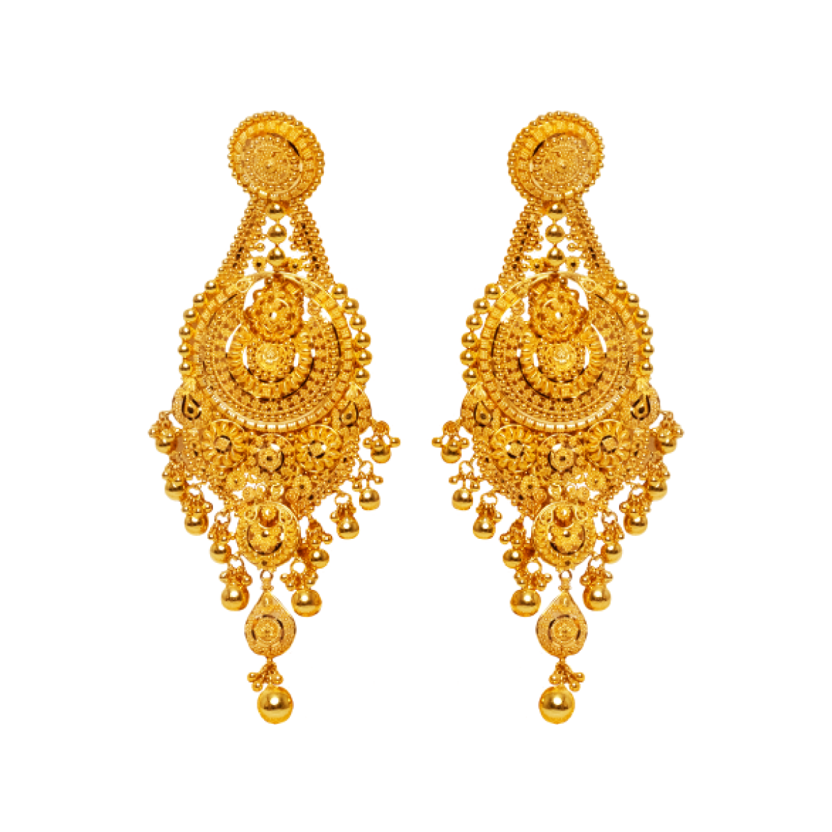 Gold Dangle Earrings - Serene Whisper | Alfa Jewellers