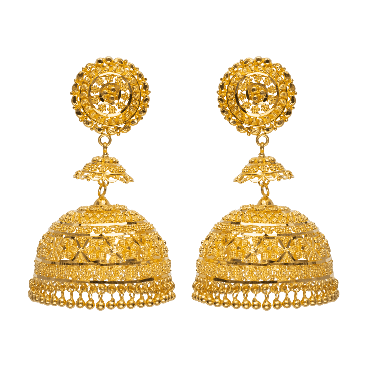 Enchanting Filigree Jhumka Earrings | Alfa Jewellers