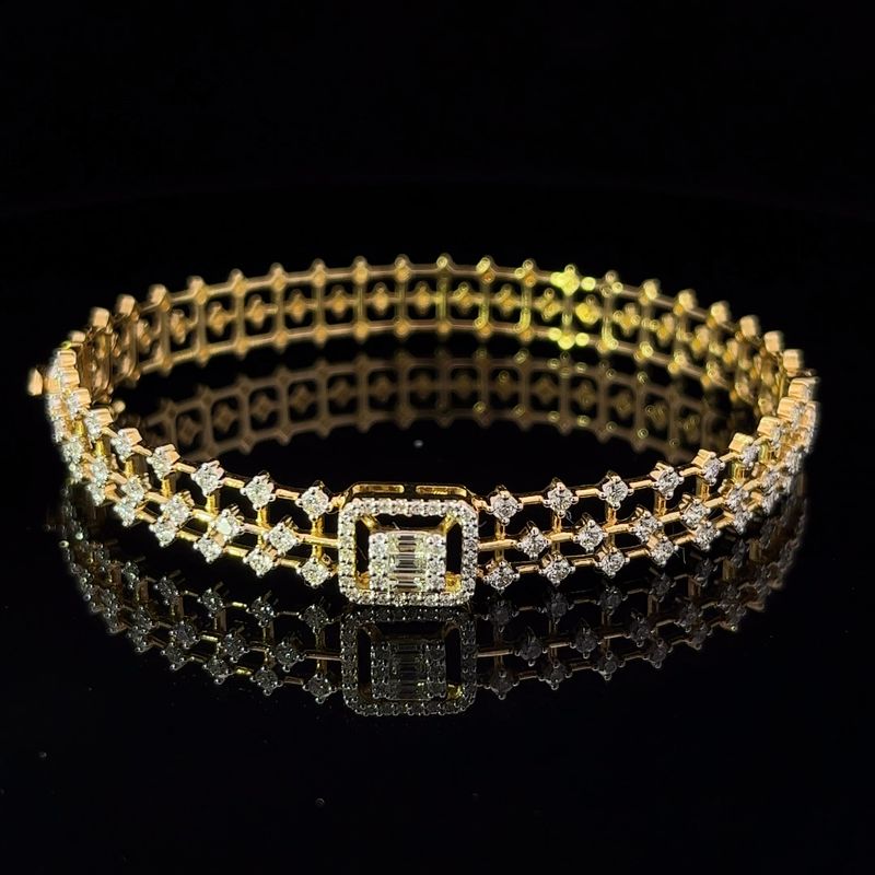 Majestic Sparkle Diamond Bangle - Front side view | Alfa Jewellers