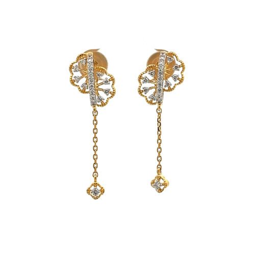 Glittering Diamond Earrings - Front View | Alfa Jewellers
