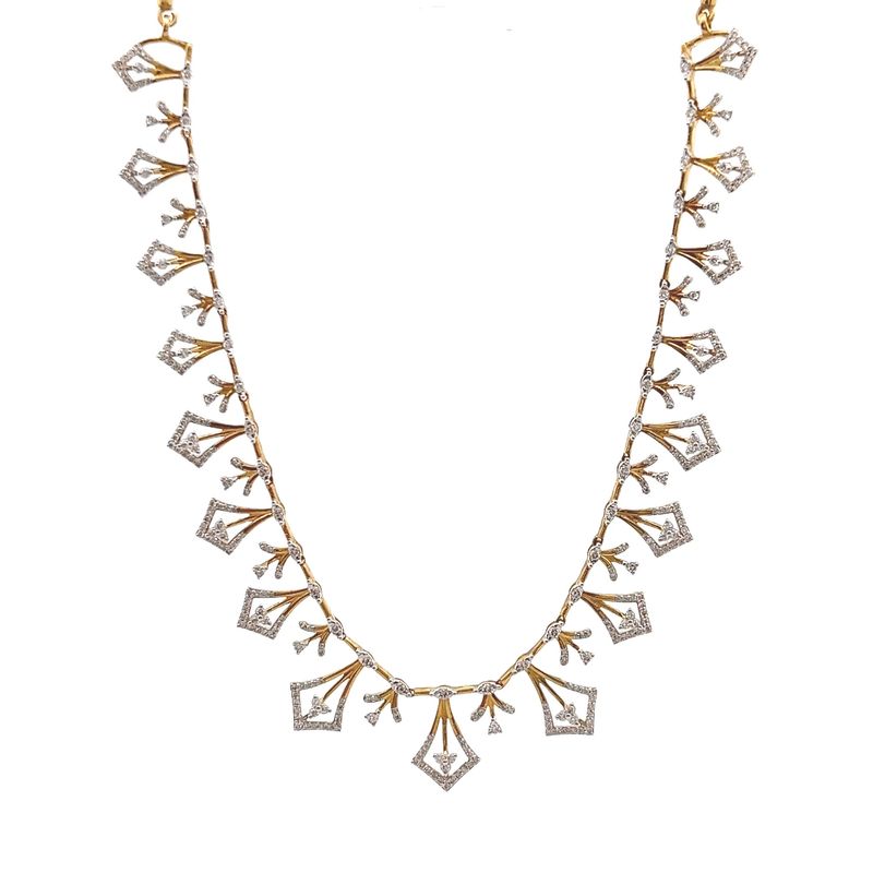 Swift Elegance Diamond Necklace - Front View | Alfa Jewellers