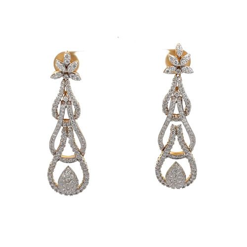 Contemporary Diamond Earrings - Front view | Alfa Jewellers