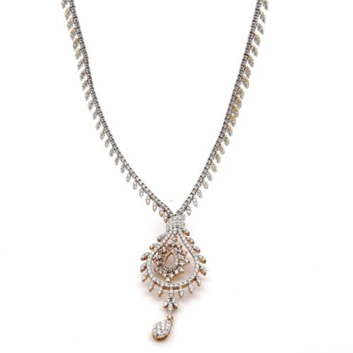 Gleaming Elegance Diamond Necklace - Front View | Alfa Jewellers