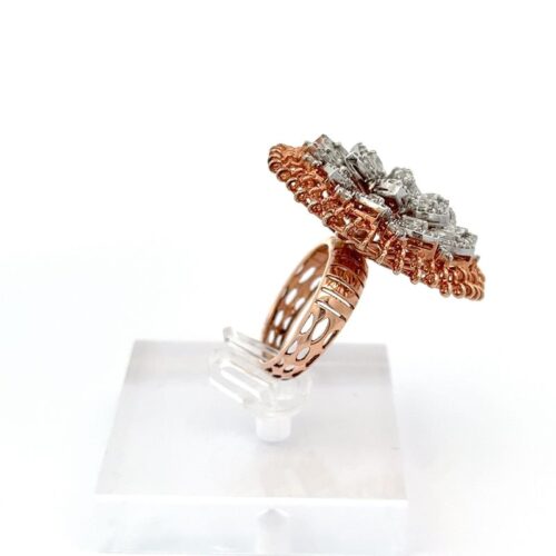 Radiant Cascade Diamond Ring - Right Side View