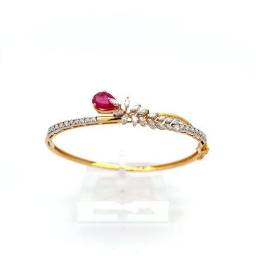 Elegant Sparkle Diamond Bangle - Front side view | Alfa Jewellers