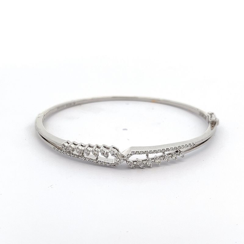 Radiant Wrist Diamond Bangle - Front side view