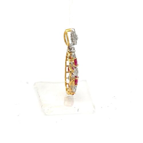Elegant Ruby and Diamond Pendant - Right side view