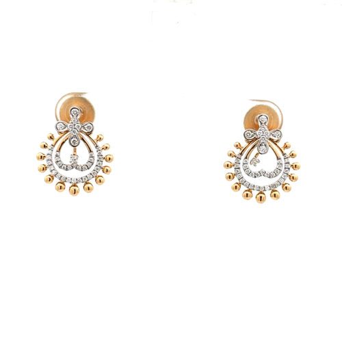 Heavenly Diamond Ear Studs- Front side view | Alfa Jewellers