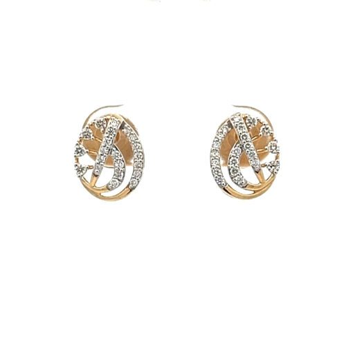 Enchanting Diamond Ear Studs - Front View | Alfa Jewellers