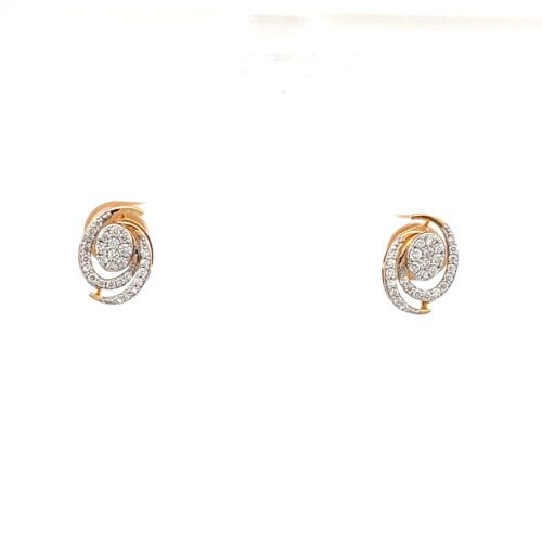 Unique Diamond Ear Studs - Front view | Alfa Jewellers